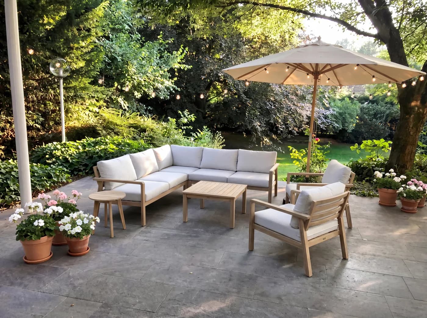 Virtual Staging Terrasse & Außenbereich Nachher – KI-Aufwertung Immobilie Frankfurt